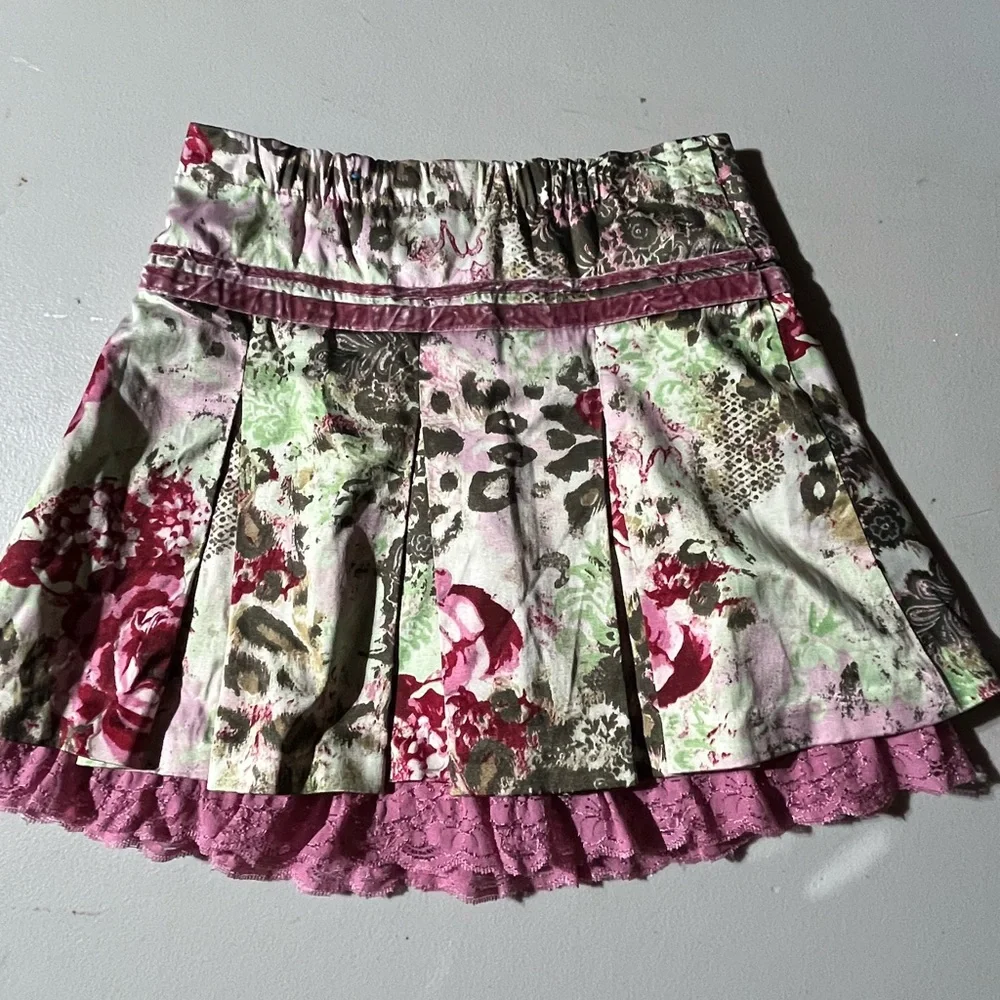 CHILDREN’ PLACE GIRLS MULI‎ PATTERNED FLORAL PLEATED SKIRT PINK YOUTH SZ 6